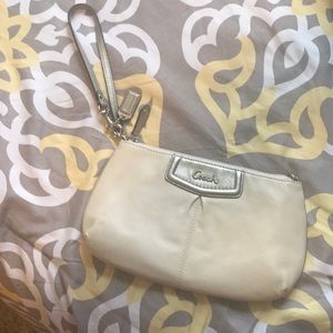 Coach ivory wristlet!